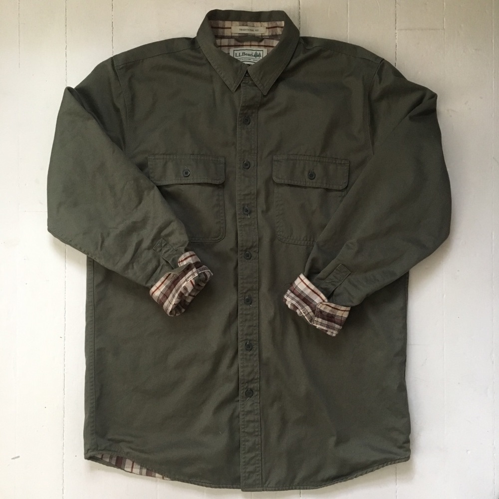 L. L. Bean Men’s Flannel Lined Hurricane Shirt